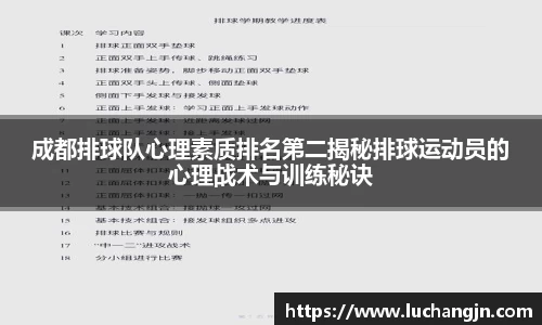 成都排球队心理素质排名第二揭秘排球运动员的心理战术与训练秘诀
